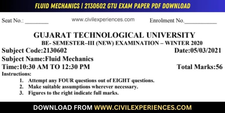 Gtu Fluid Mechanics 5 March 2021 2130602