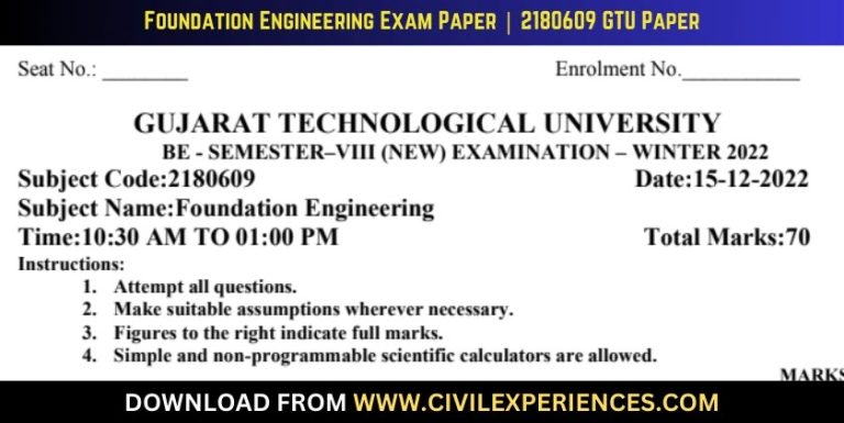 Gtu Foundation Engineering 15 December 2022 2180609