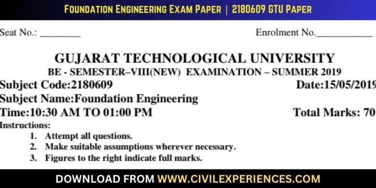 Gtu Foundation Engineering 15 May 2019 2180609