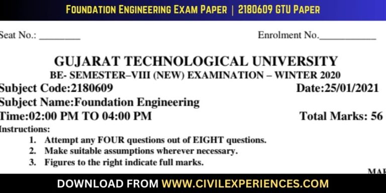 Gtu Foundation Engineering 25 January 2021 2180609