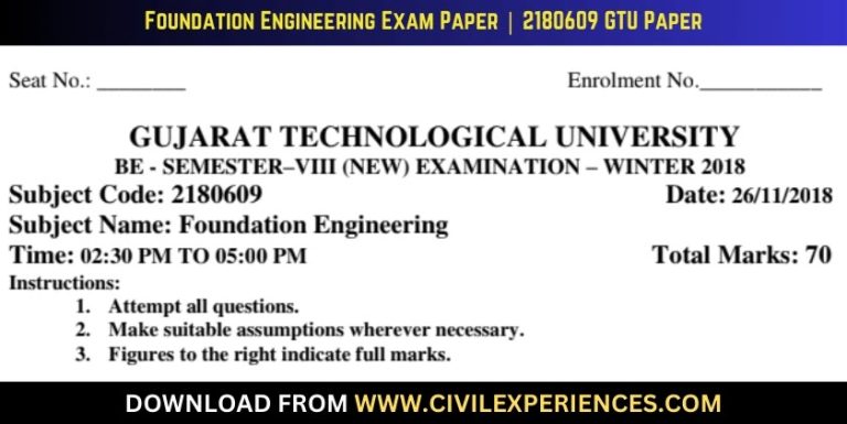 Gtu Foundation Engineering 26 November 2018 2180609