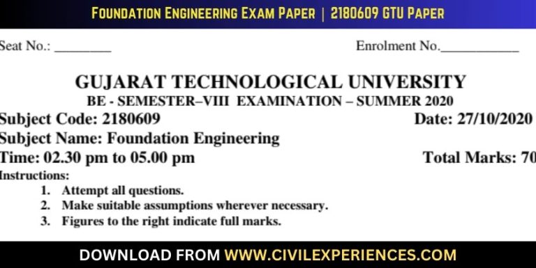 Gtu Foundation Engineering 27 October 2020 2180609