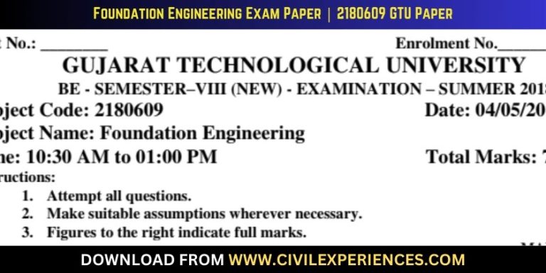 Gtu Foundation Engineering 4 May 2018 2180609