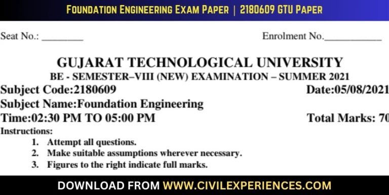 Gtu Foundation Engineering 5 August 2021 2180609