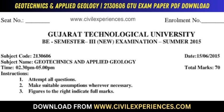 Gtu Geotechnics &Amp; Applied Geology 15 June 2015 2130606
