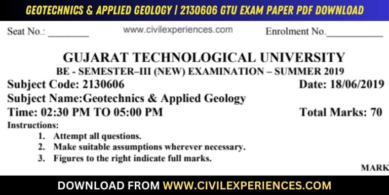Gtu Geotechnics &Amp; Applied Geology 18 June 2019 2130606