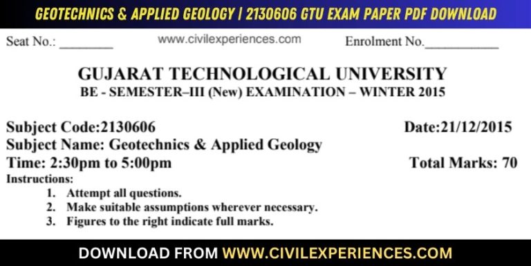 Gtu Geotechnics &Amp; Applied Geology 21 December 2015 2130606