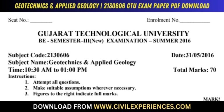 Gtu Geotechnics &Amp; Applied Geology 31 May 2016 2130606
