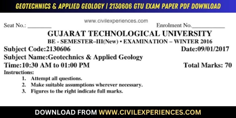 Gtu Geotechnics &Amp; Applied Geology 9 January 2017 2130606