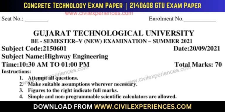 Gtu Highway Engineering 20 September 2021 2150601