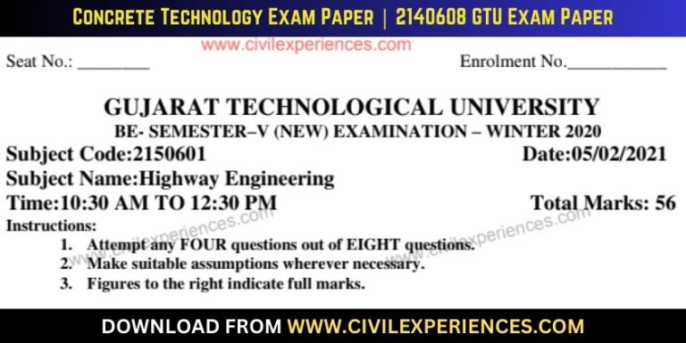 Gtu Highway Engineering 5 February 2021 2150601