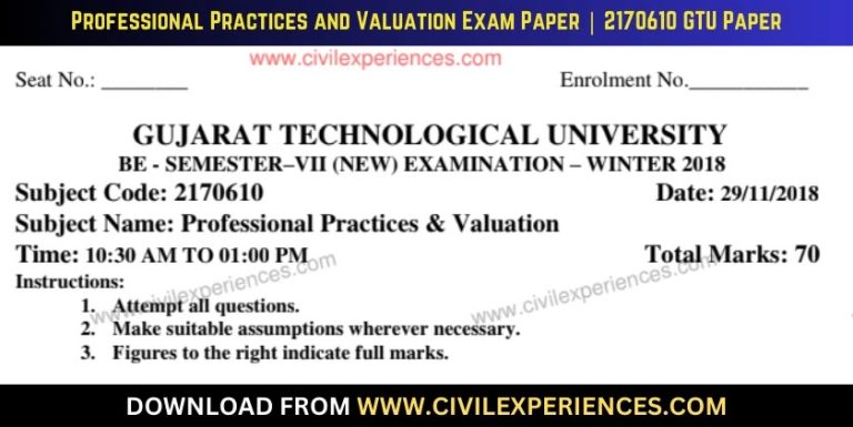 Gtu Professional Practices And Valuation 1 November 2918 2170610