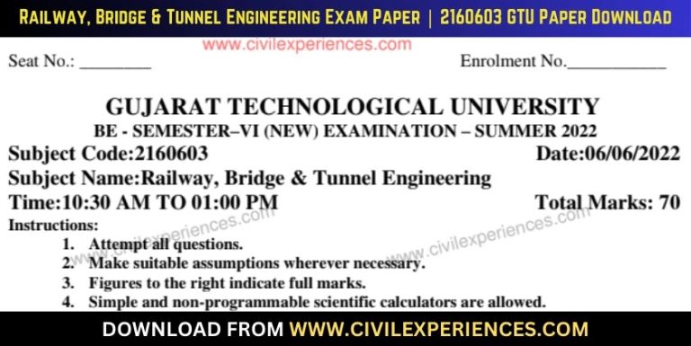 Gtu Railway, Bridge &Amp; Tunnel Engineering 6 June 2022 2160603