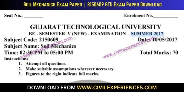 Gtu Soil Mechanics 10 May 2017 2150609