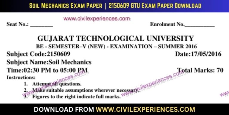 Gtu Soil Mechanics 17 May 2016 2150609