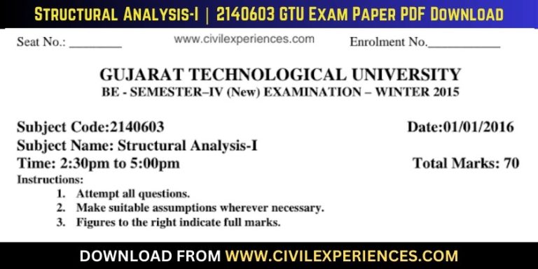 Gtu Structural Analysis-I 1 January 2016 2140603