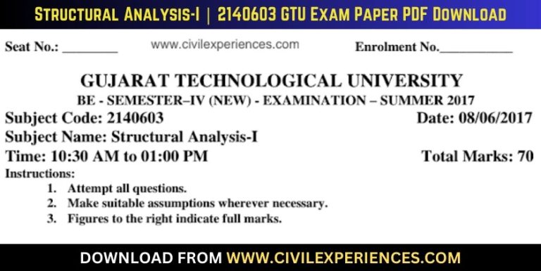 Gtu Structural Analysis-I 8 June 2017 2140603
