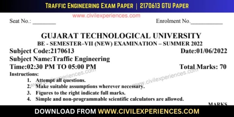 Gtu Traffic Engineering 1 June 2022 2170613