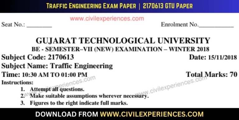 Gtu Traffic Engineering 15 November 2018 2170613