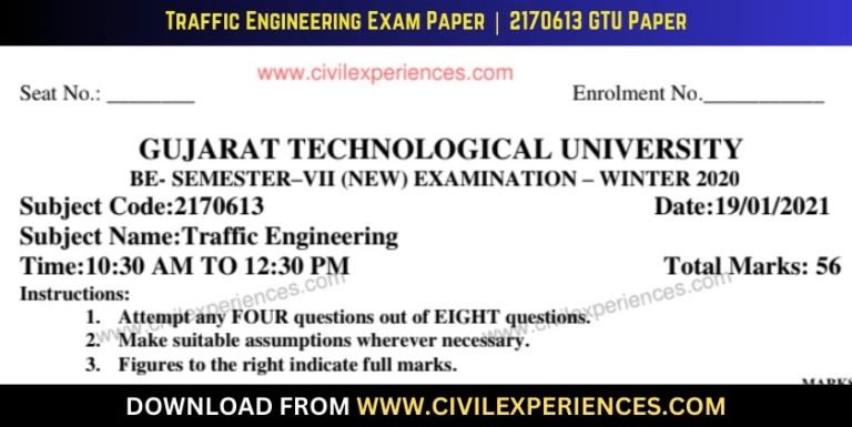 Gtu Traffic Engineering 19 January 2021 2170613