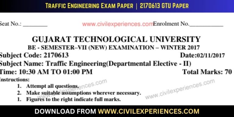 Gtu Traffic Engineering 2 November 2017 2170613
