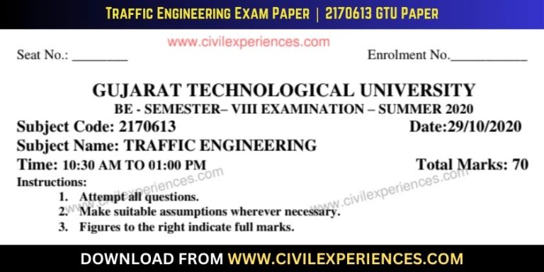 Gtu Traffic Engineering 29 October 2020 2170613