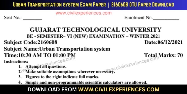 Gtu Urban Transportation System 6 December 2021 2160608