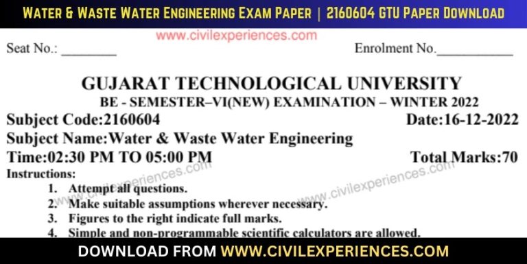 Gtu Water &Amp; Waste Water Engineering 16 December 2022 2160604