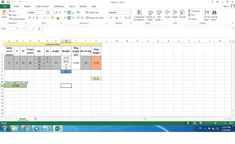 Bar Bending Schedule Format